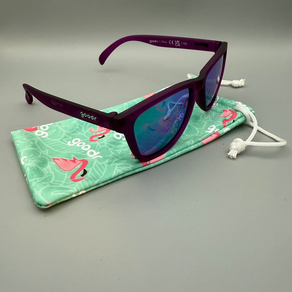 Goodr Sunglasses Purple Gardening With a Kraken Polarized Green Sporty Beach